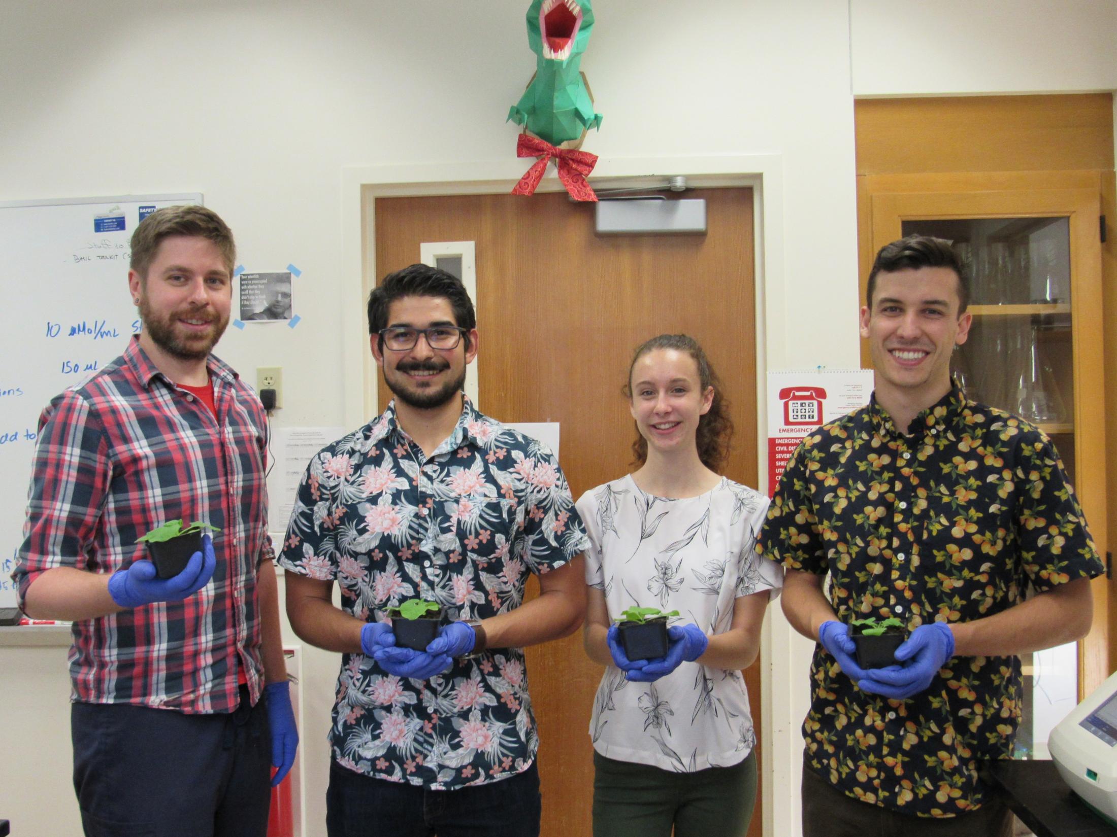 Izaiah with lab group