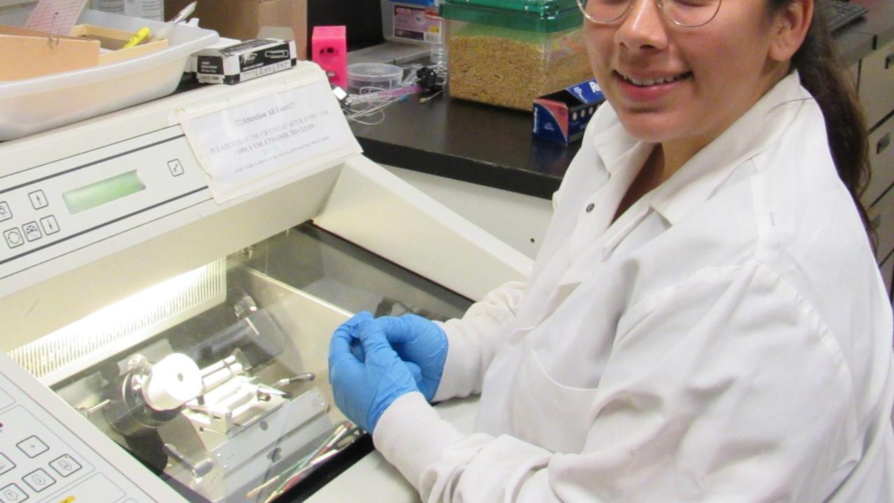 Ariana Campos in the lab