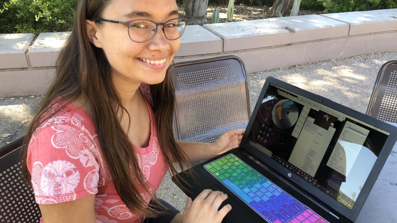 Midori with laptop