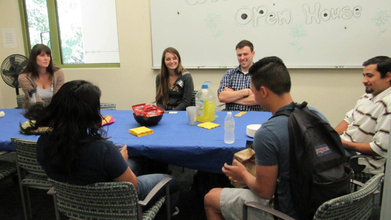 Advisor and students visitors in URC conference room